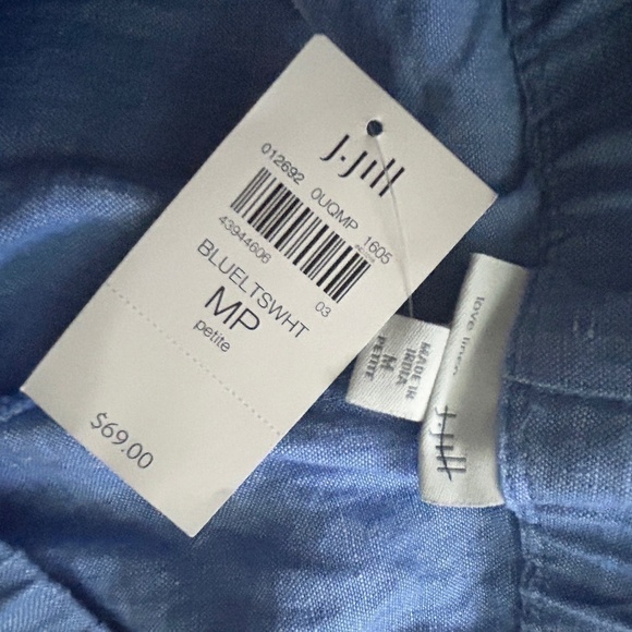 J. Jill Love Linen Sky Blue Cropped Wide Leg Pants Trousers Earth Friendly Capri - Picture 4 of 9